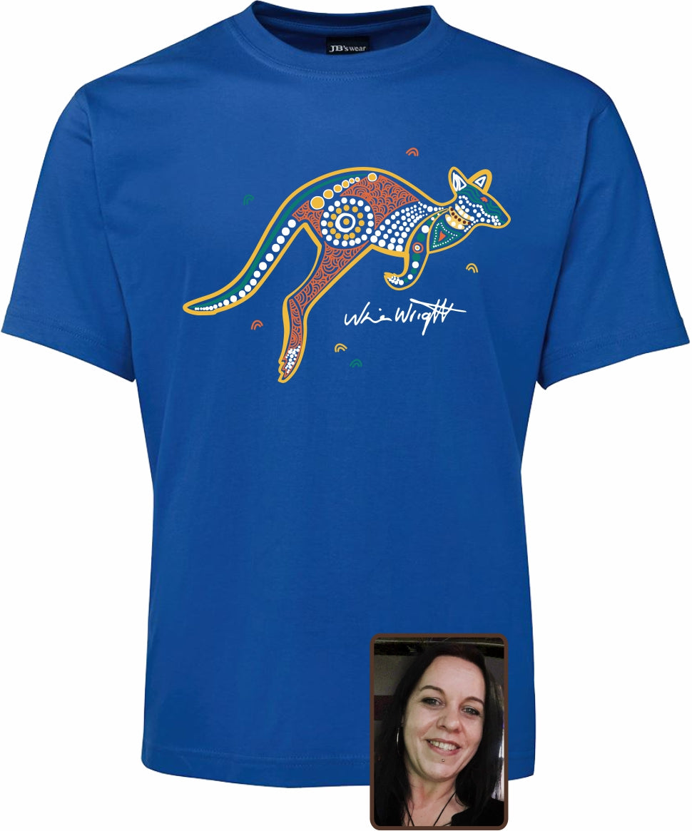 T Shirt ADULT Regular Fit - Nina Wright, Wawi (Red Kangaroo) Design