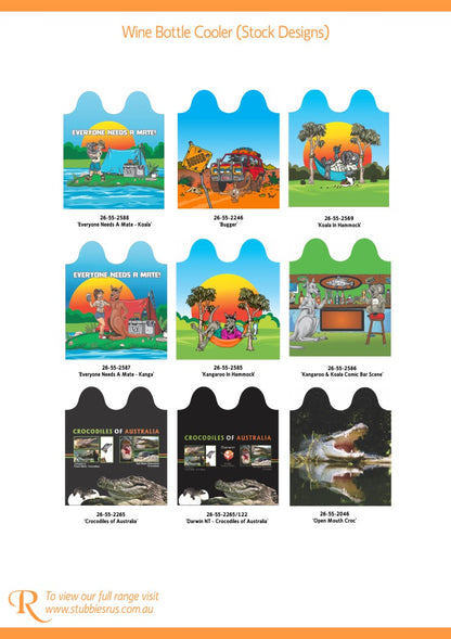 Wine Bottle Cooler Holder Large Range of Styles Colours Aussie Designs Aboriginal Indigenous - fair-dinkum-gifts