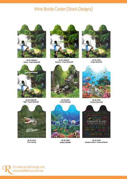 Wine Bottle Cooler Holder Large Range of Styles Colours Aussie Designs Aboriginal Indigenous - fair-dinkum-gifts