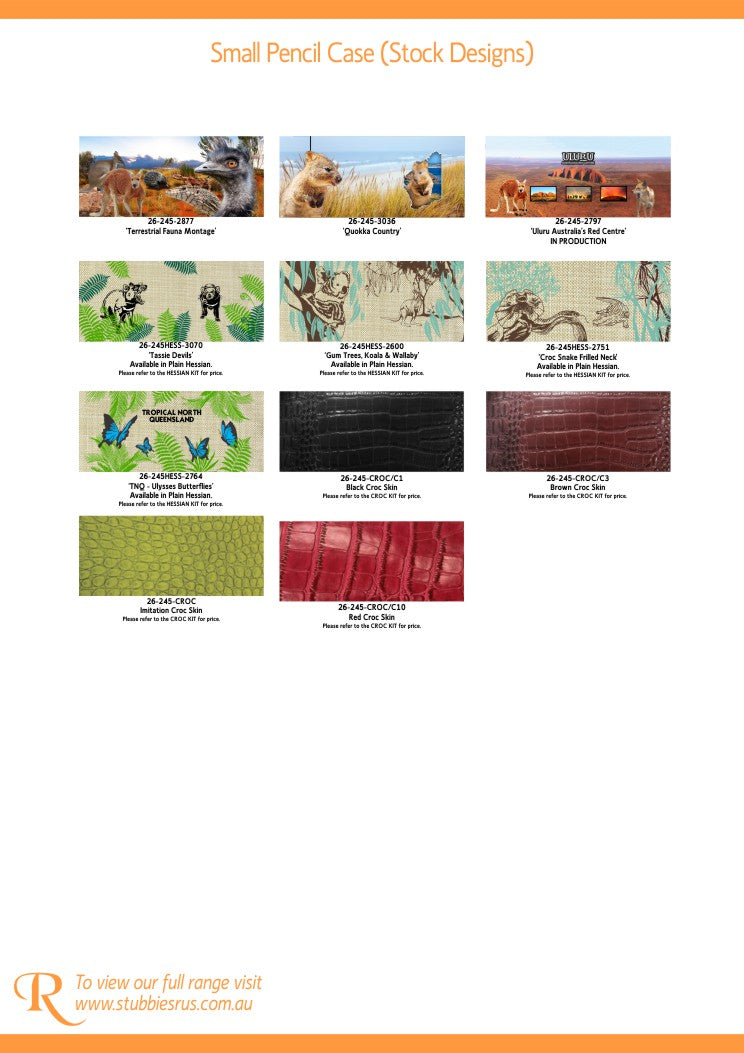 Small Neoprene Pencil Case Stationery or Make Up Bag Australian Travel Case Aussie Design - fair-dinkum-gifts