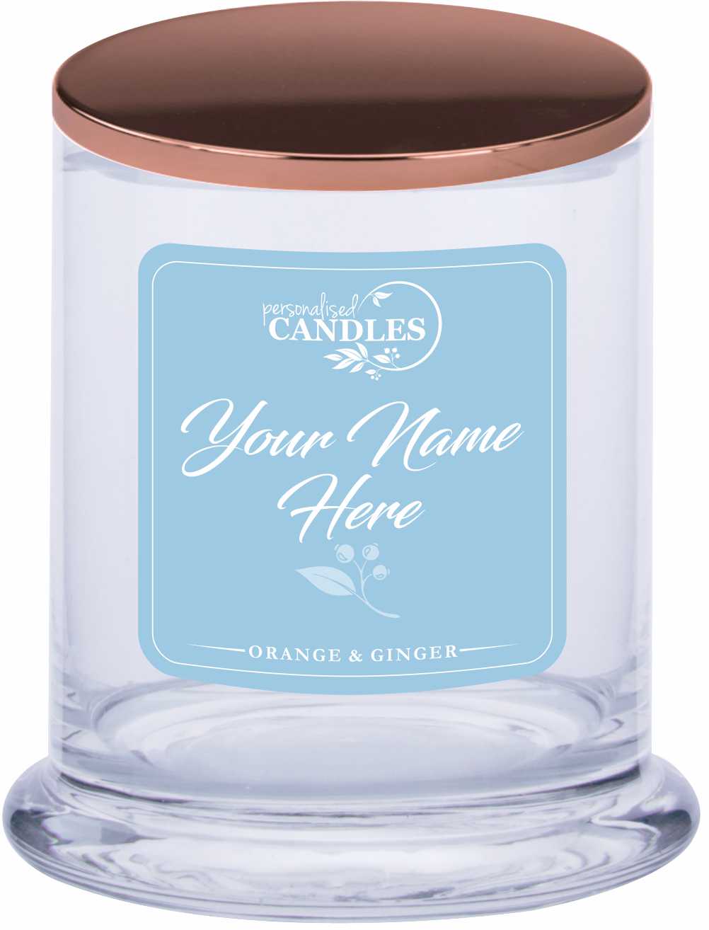 Personalised Scented Candle Gift Coloured Labels Customise Your Text