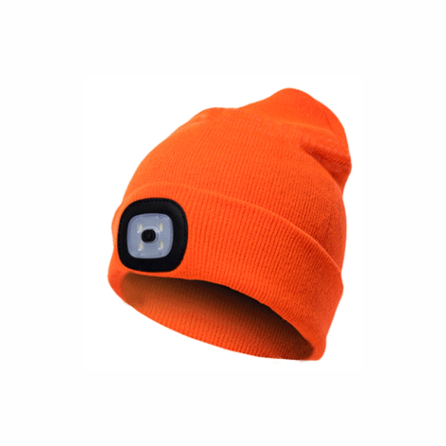 Headlight Beanie Hat Orange Black Blue Camo LED USB Rechargeable - fair-dinkum-gifts