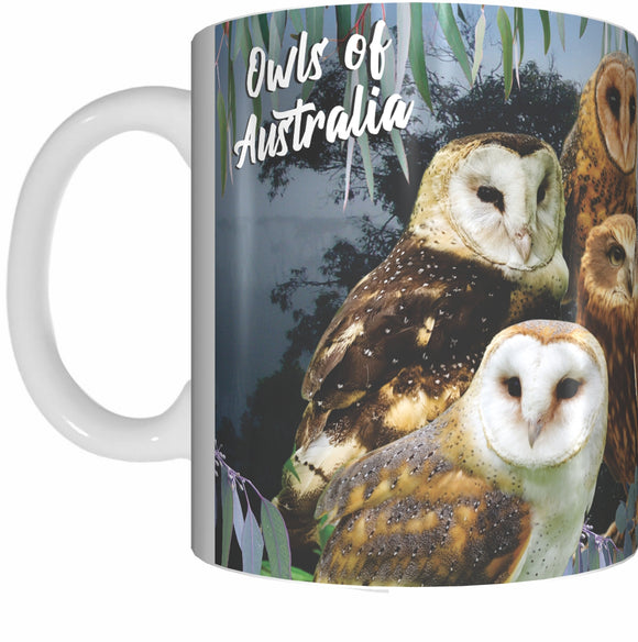 OWLS OF AUSTRALIA Mug Cup 300ml Gift Native Aussie Australia Animal Wildlife Birds - fair-dinkum-gifts