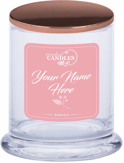 Personalised Scented Candle Gift Coloured Labels Customise Your Text