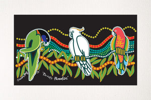 Bulurru Aboriginal Art Canvas Print Unstretched - Parrots Paradise By Susan Betts