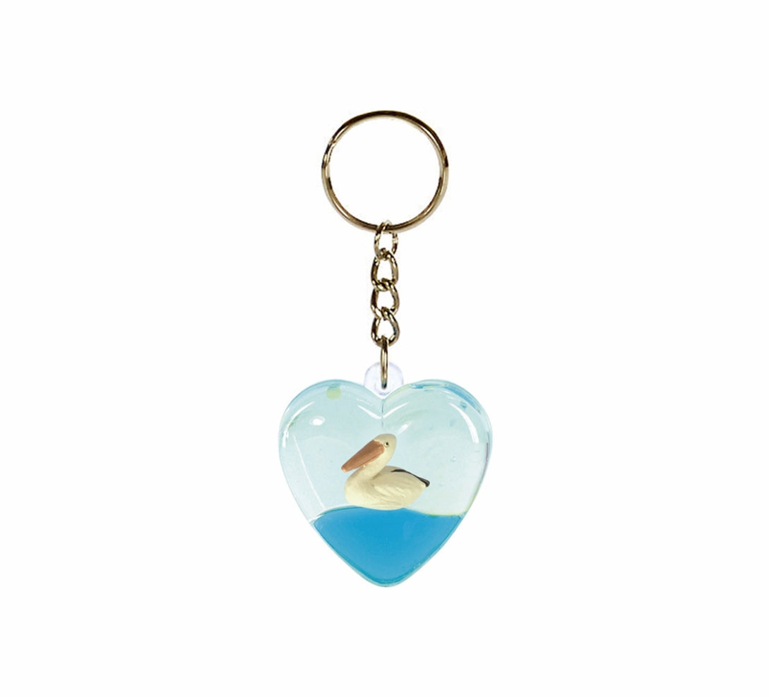 Oily Heart Key Rings Aussie Gifts Souvenirs Coloured Liquid with Floaters Love Heart Keyrings - fair-dinkum-gifts