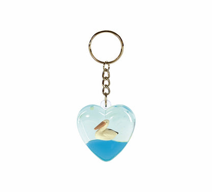 Oily Heart Key Rings Aussie Gifts Souvenirs Coloured Liquid with Floaters Love Heart Keyrings - fair-dinkum-gifts