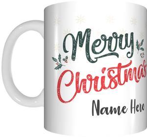 Merry Christmas Personalised Name Mug with Customised Message On The Other SIde - fair-dinkum-gifts
