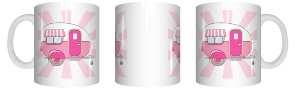 Caravan Mug Personalised Pink FDG07-92-26123