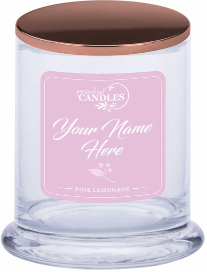 Personalised Scented Candle Gift Coloured Labels Customise Your Text