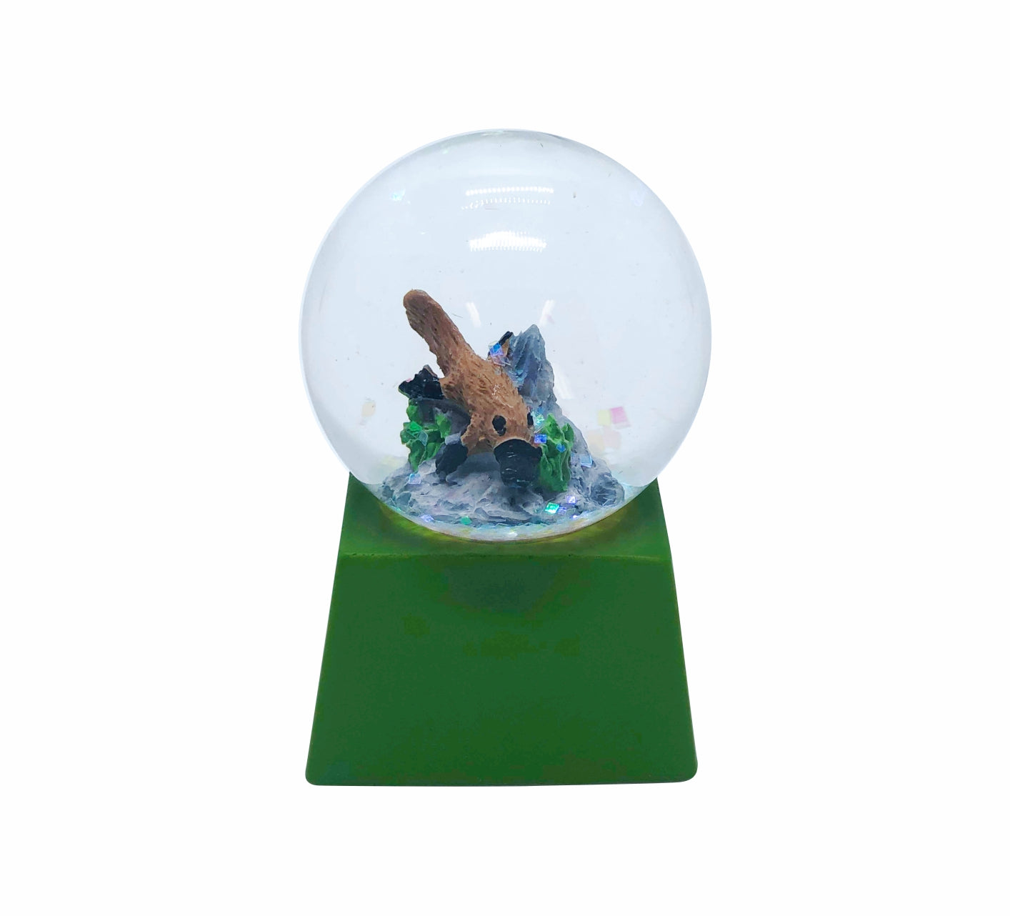 Waterball Glass Square Base 45mm Glitter Globe Aussie Gifts Souvenirs Australian Animals - fair-dinkum-gifts