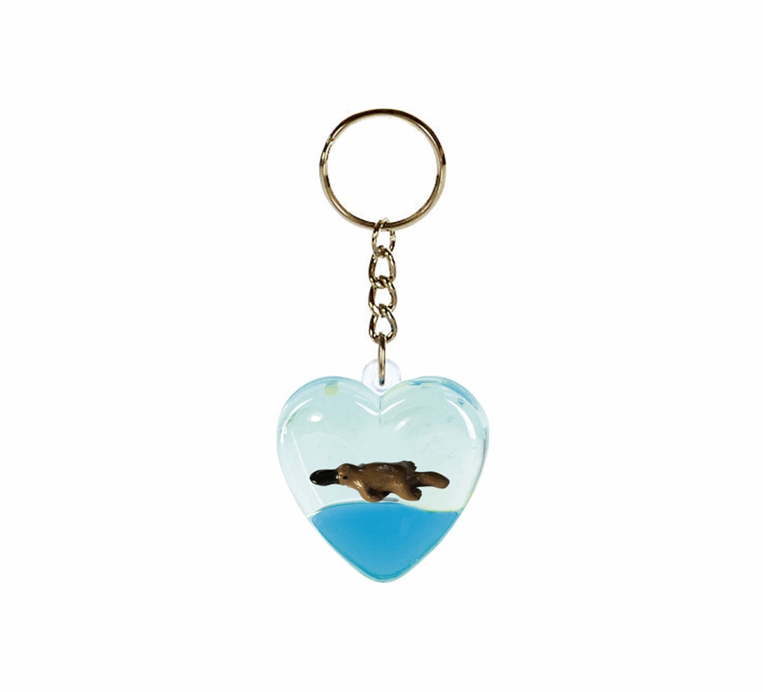 Oily Heart Key Rings Aussie Gifts Souvenirs Coloured Liquid with Floaters Love Heart Keyrings - fair-dinkum-gifts