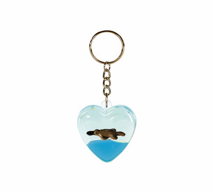 Oily Heart Key Rings Aussie Gifts Souvenirs Coloured Liquid with Floaters Love Heart Keyrings - fair-dinkum-gifts