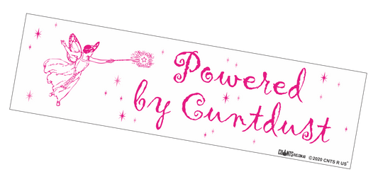 Bumper Sticker - Powered By Cuntdust CRU18-21R-25008