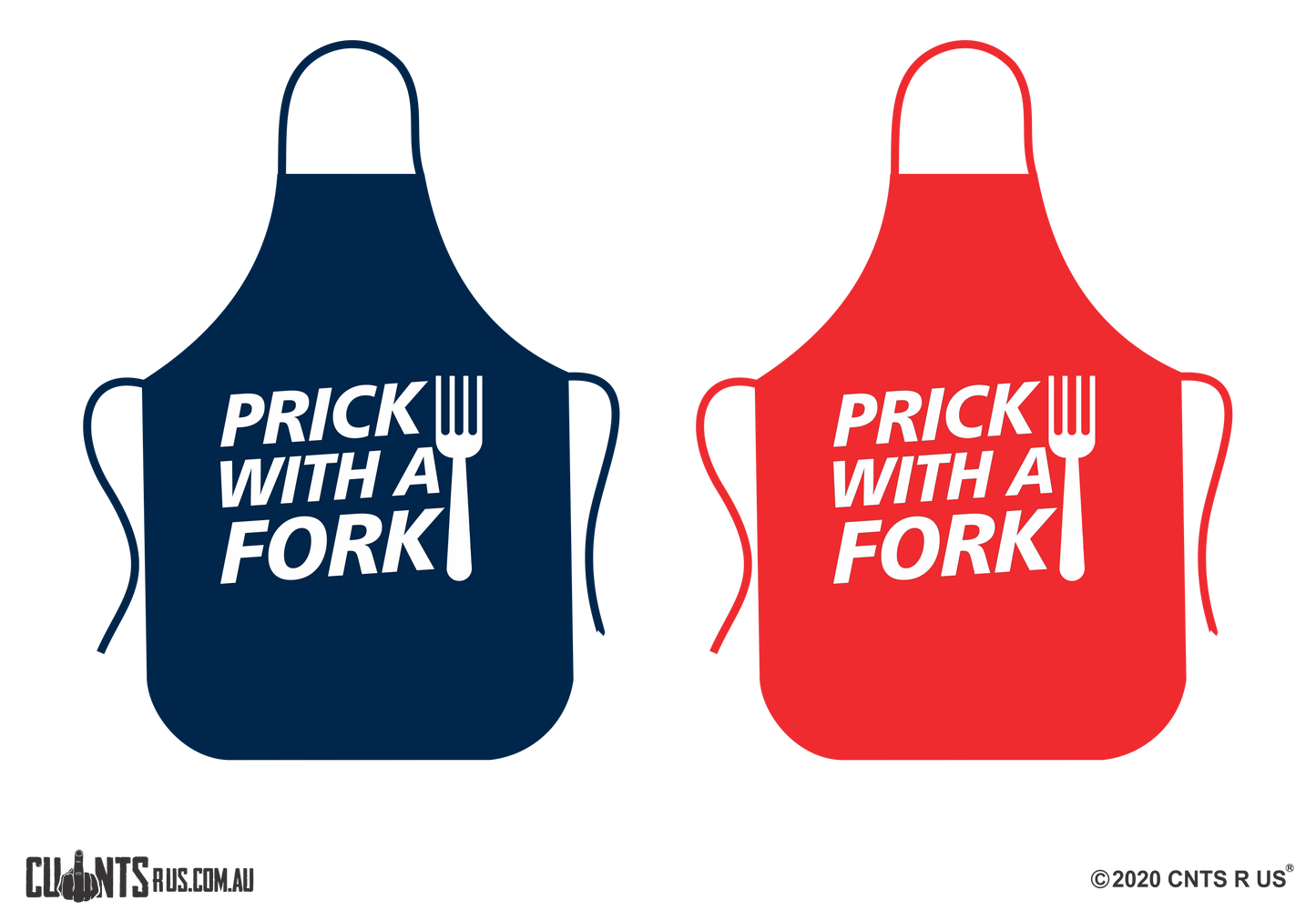 Prick With A Fork Apron - Choose From Red or Navy Blue CRU06-01-28009 - fair-dinkum-gifts