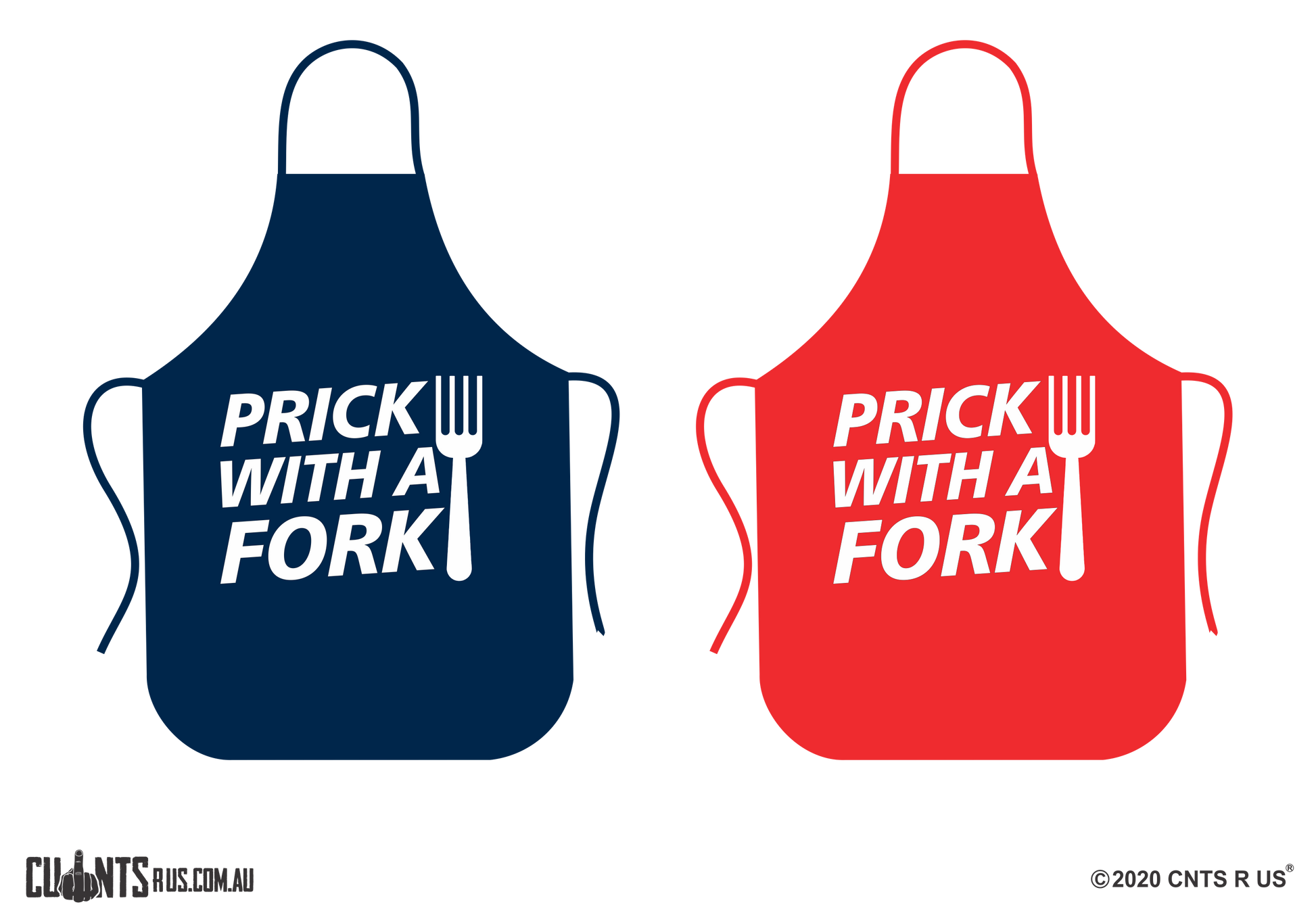 Prick With A Fork Apron - Choose From Red or Navy Blue CRU06-01-28009 - fair-dinkum-gifts