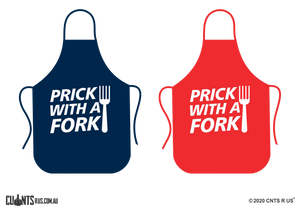 Prick With A Fork Apron - Choose From Red or Navy Blue CRU06-01-28009 - fair-dinkum-gifts