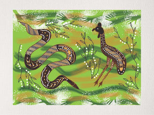 Bulurru Aboriginal Art Canvas Print Unstretched - Rainforest Totem By Louis Enoch