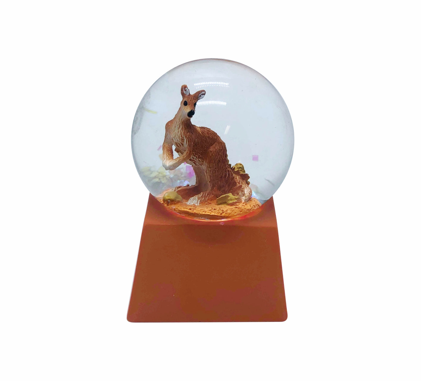 Waterball Glass Square Base 45mm Glitter Globe Aussie Gifts Souvenirs Australian Animals - fair-dinkum-gifts