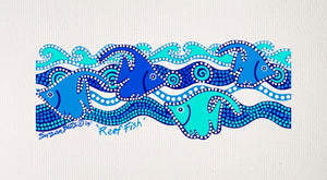 Bulurru Aboriginal Art Canvas Print Unstretched - Reef Fish By Susan Betts