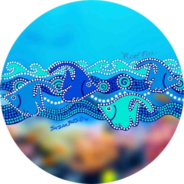 Cork Round Coaster Set with Aboriginal Designs