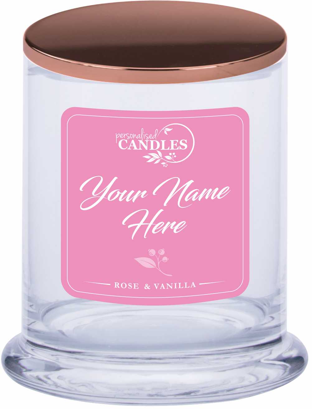 Personalised Scented Candle Gift Coloured Labels Customise Your Text