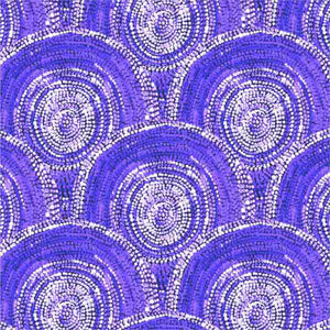 Gari Dari Aboriginal Pattern COTTON Fabric Per Metre - Sabrina Robertson Purple