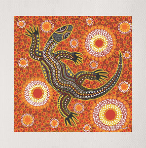 Bulurru Aboriginal Art Canvas Print Unstretched - Sand Goanna By Kathleen Buzzacott