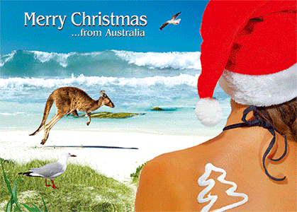 3D Printed Christmas Greeting Cards Aussie Australian Santa CLEARANCE - fair-dinkum-gifts