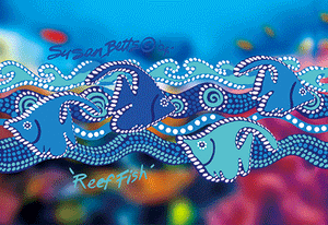 Bulurru 3D Postcard By Susan Betts - Reef Fish