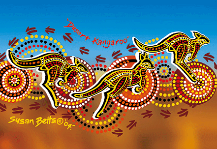 Bulurru 3D Postcard By Susan Betts - Desert Kangaroo