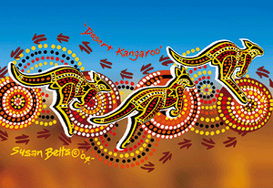 Bulurru 3D Postcard By Susan Betts - Desert Kangaroo