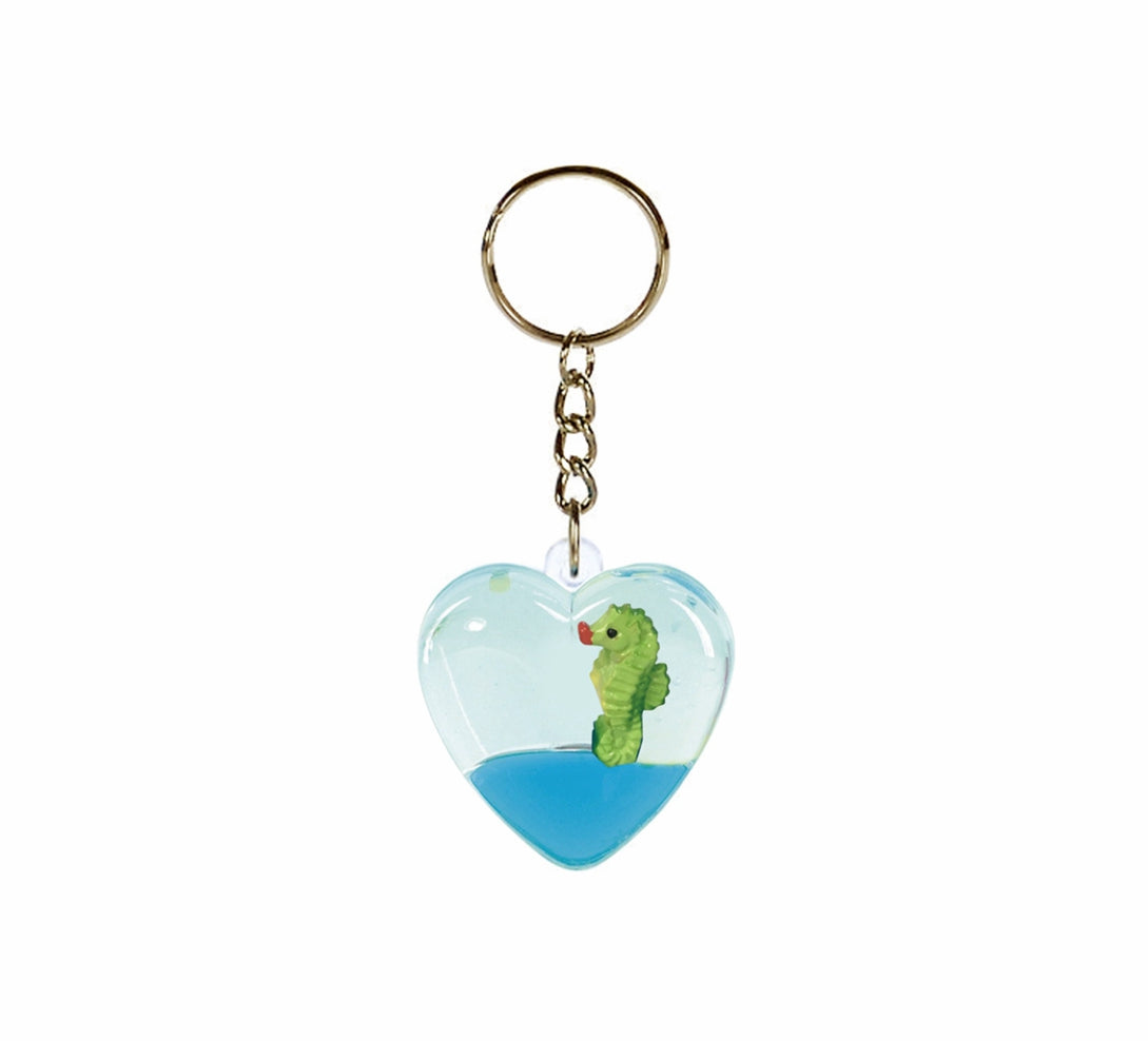 Oily Heart Key Rings Aussie Gifts Souvenirs Coloured Liquid with Floaters Love Heart Keyrings - fair-dinkum-gifts