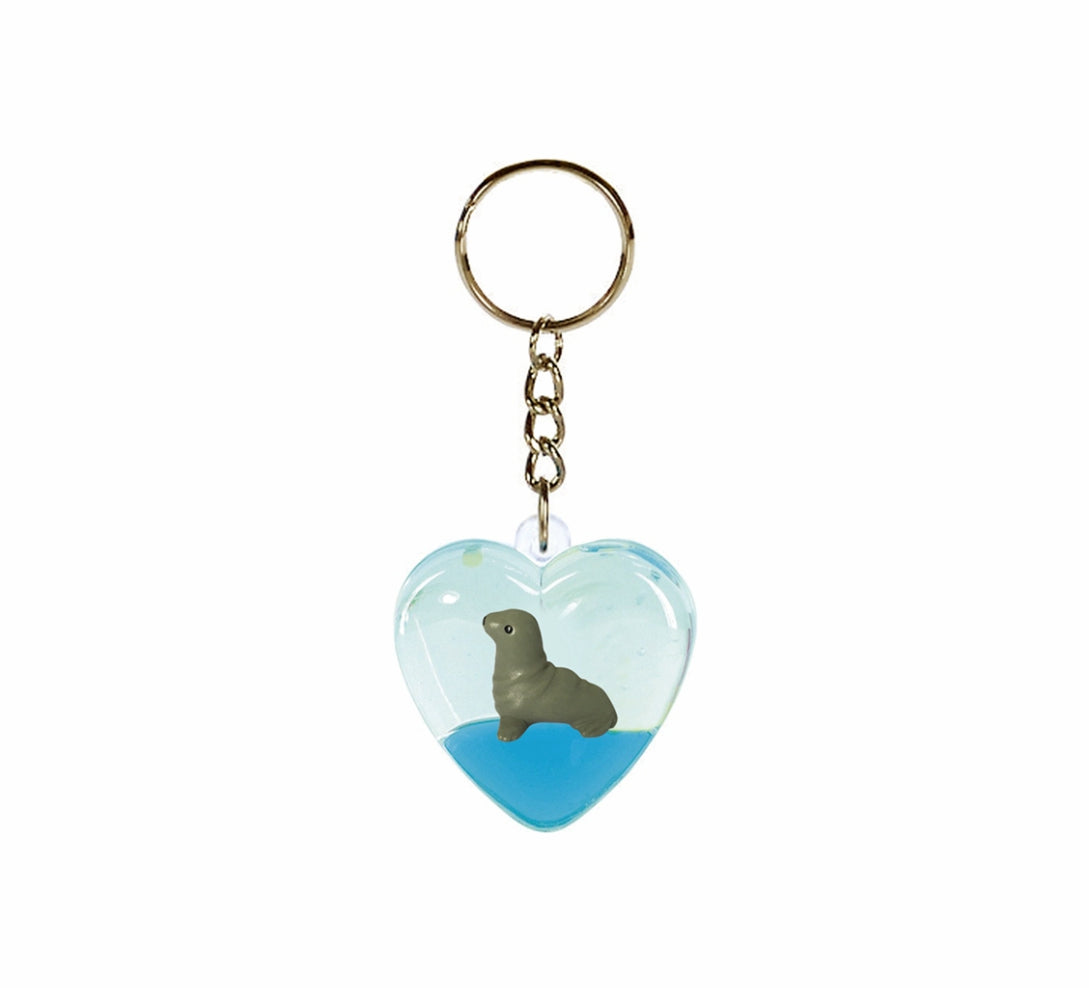 Oily Heart Key Rings Aussie Gifts Souvenirs Coloured Liquid with Floaters Love Heart Keyrings - fair-dinkum-gifts