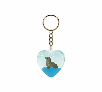 Oily Heart Key Rings Aussie Gifts Souvenirs Coloured Liquid with Floaters Love Heart Keyrings - fair-dinkum-gifts