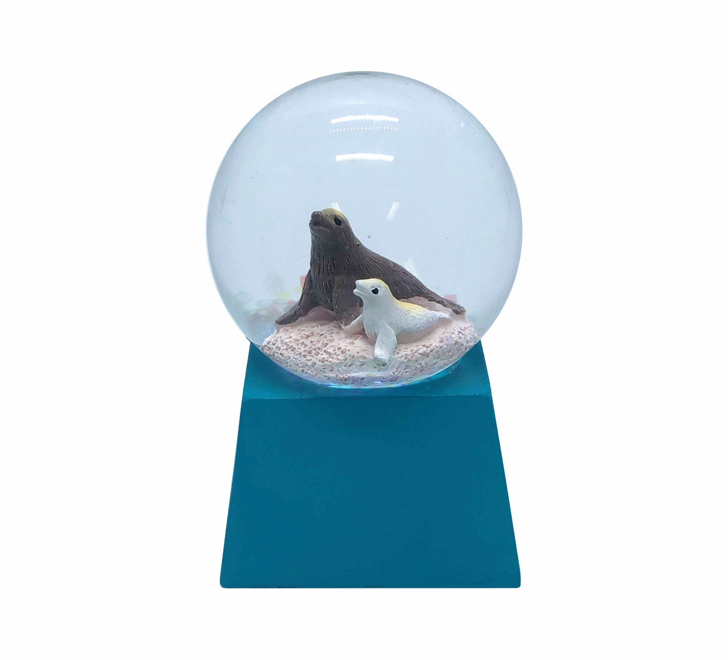 Waterball Glass Square Base 45mm Glitter Globe Aussie Gifts Souvenirs Australian Animals - fair-dinkum-gifts