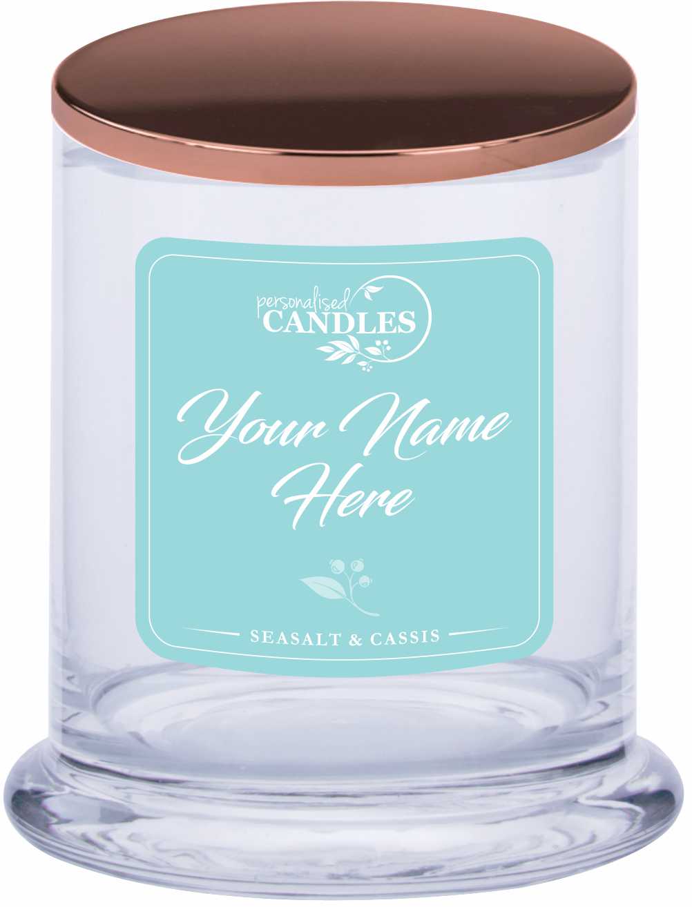 Personalised Scented Candle Gift Coloured Labels Customise Your Text