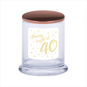 Shining Bright At 40 Soy Scented Candle Birthday Gift Personalised Age - fair-dinkum-gifts