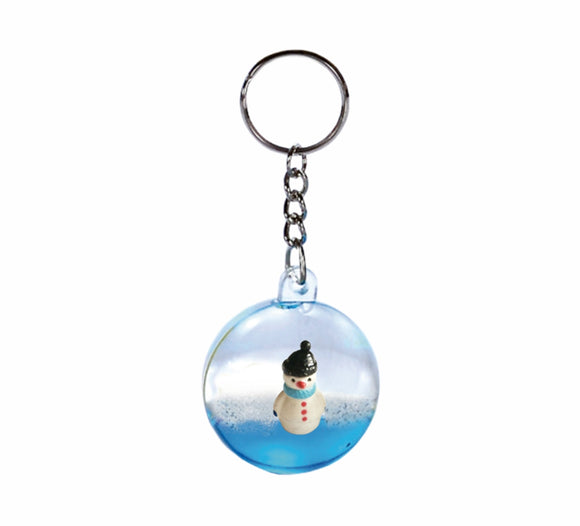Oily Snowman Mini Waterball Key Ring Aussie Gifts Souvenirs Coloured Liquid Floater Keyrings - fair-dinkum-gifts