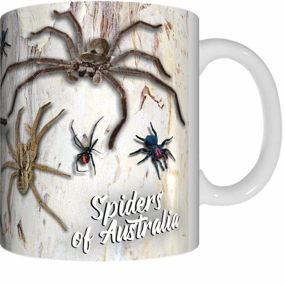 SPIDERS Mug Cup 300ml Gift Aussie Australia Huntsman Redback Tarantula Funnel Web Arachnophobia - fair-dinkum-gifts