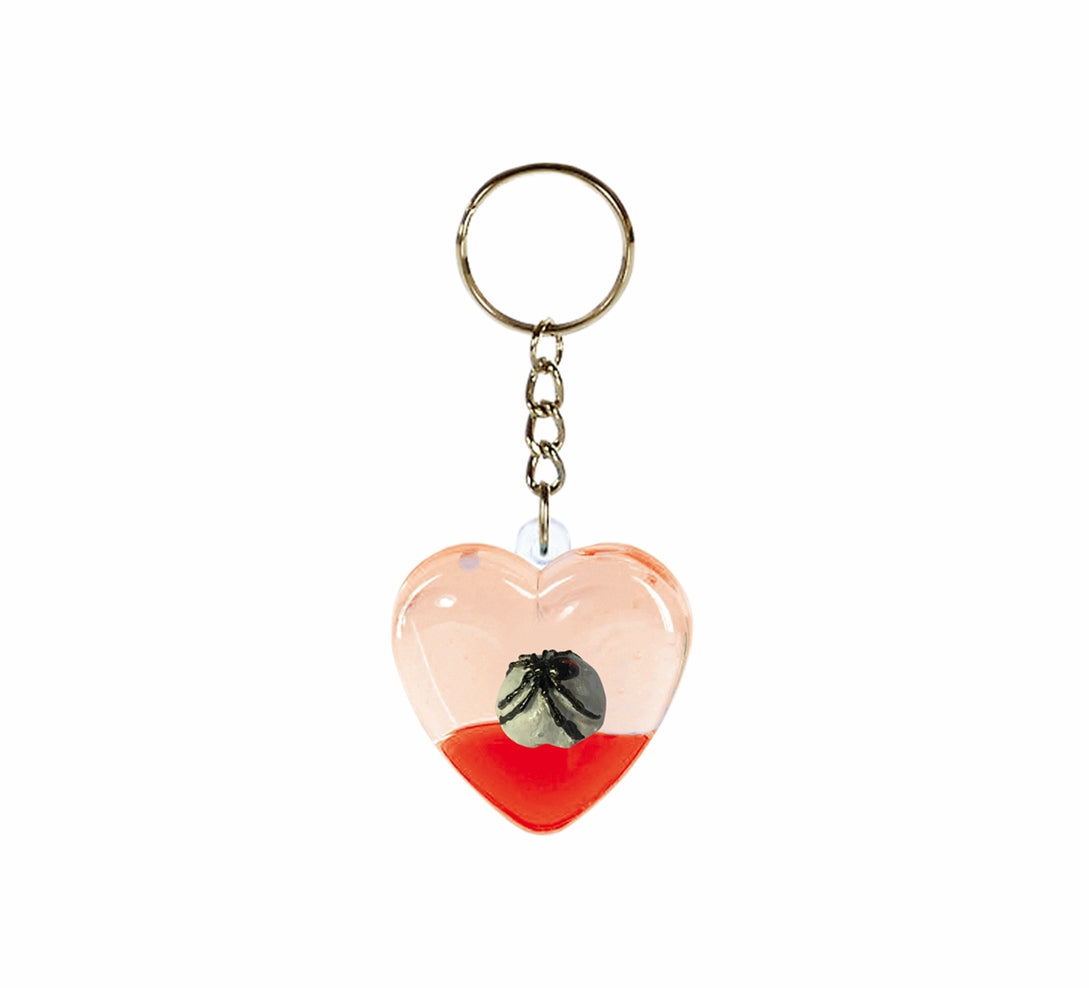 Oily Heart Key Rings Aussie Gifts Souvenirs Coloured Liquid with Floaters Love Heart Keyrings - fair-dinkum-gifts