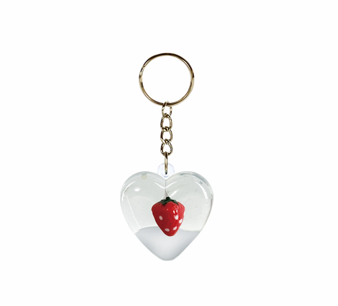 Oily Heart Key Rings Aussie Gifts Souvenirs Coloured Liquid with Floaters Love Heart Keyrings - fair-dinkum-gifts