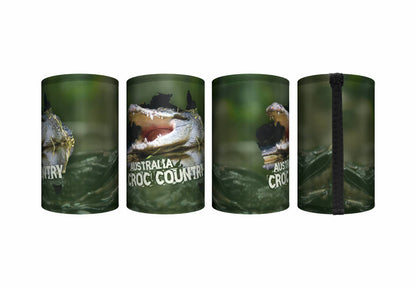 Croc Country Stubby Holder Pack of 4 Crocodile Drink Cooler Can Holder Neoprene Australia Aussie Green or Pink Croc Products - fair-dinkum-gifts
