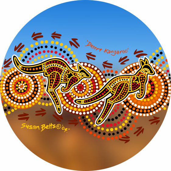 Aboriginal Ceramic Coasters - Set of 4