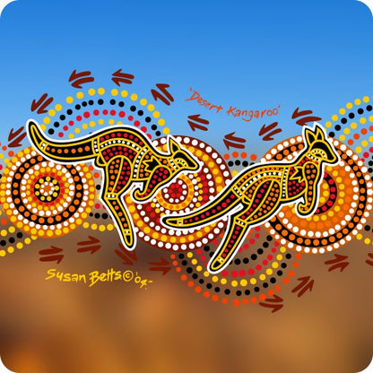 Aboriginal Ceramic Coasters - Set of 4