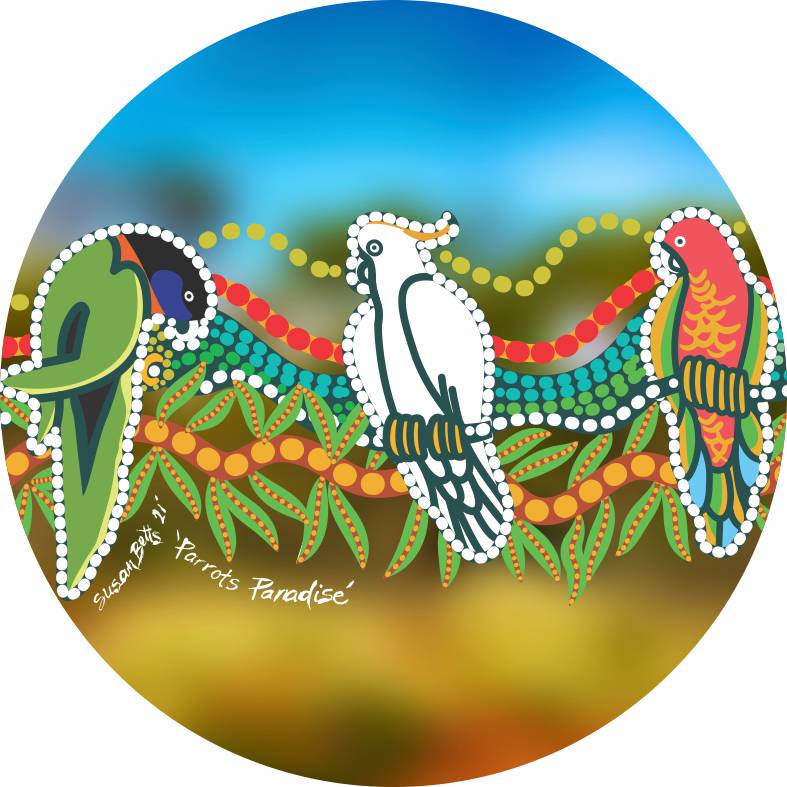 Aboriginal Ceramic Coasters - Set of 4