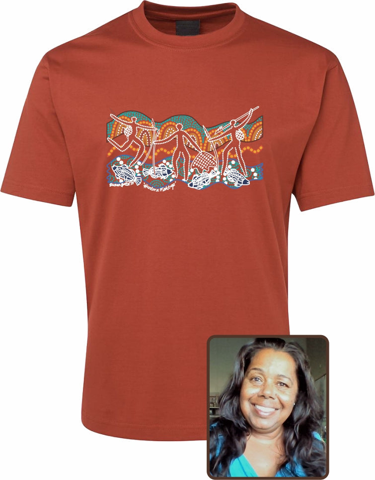 T Shirt ADULT Regular Fit - Susan Betts, Hunter Fish Traps Design