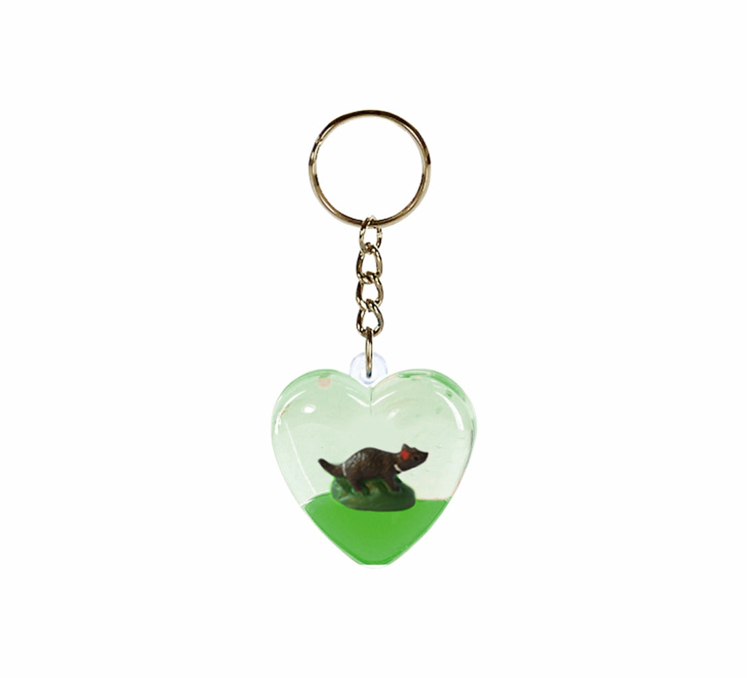Oily Heart Key Rings Aussie Gifts Souvenirs Coloured Liquid with Floaters Love Heart Keyrings - fair-dinkum-gifts