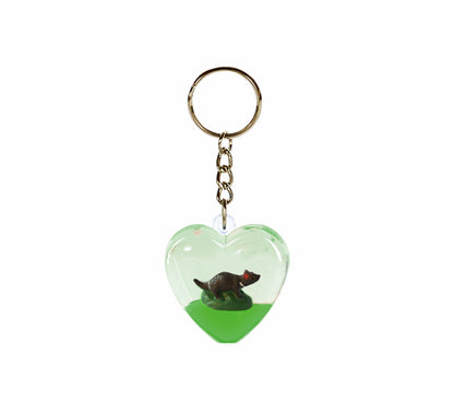 Oily Heart Key Rings Aussie Gifts Souvenirs Coloured Liquid with Floaters Love Heart Keyrings - fair-dinkum-gifts