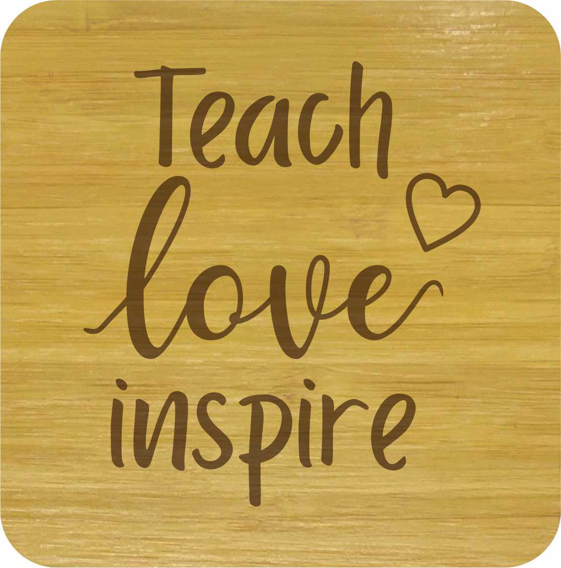 Teacher Thank You Gift Set of 4 Wooden "Buddies" Coasters